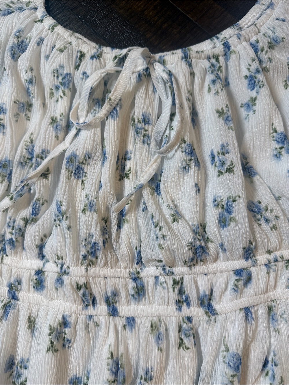 Ember Blue Floral Prairie Midi Dress Cottagecore Babydoll Size 2X - Picture 5 of 7